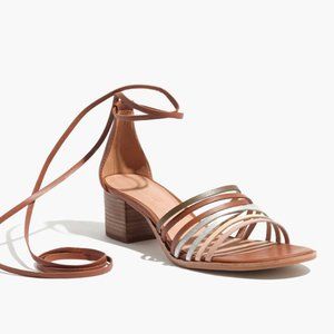 Madewell Strappy Ankle Wrap Leather Heeled Sandals 6.5M